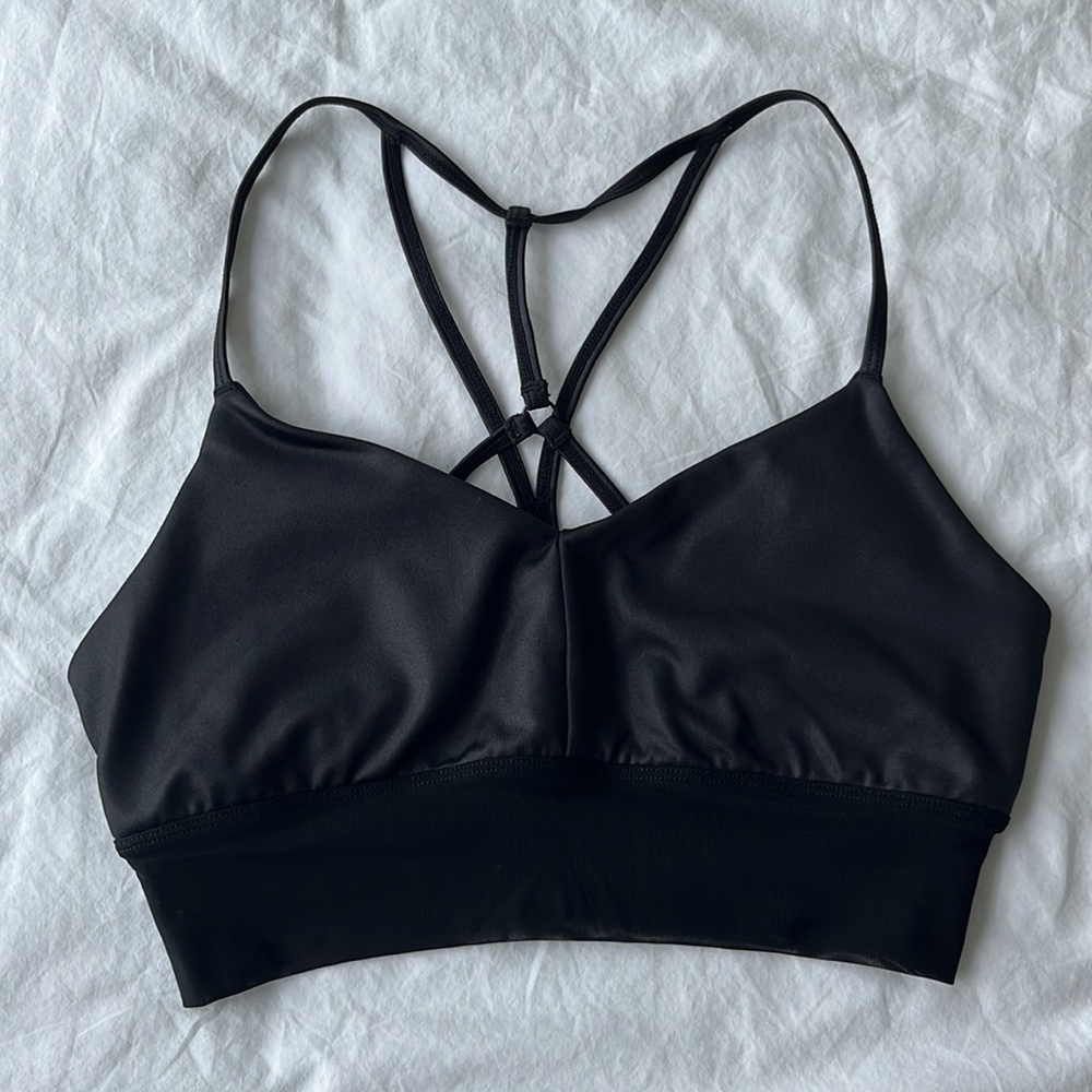 Alo Lavish bra in black glossy/black